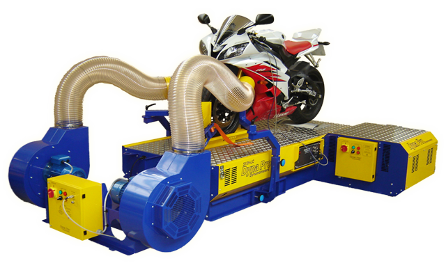 Image of Dyna Pro's Motorcycle RAM-Air Simulation System. 