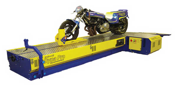 Image of Dyna Pro's S125-LCE Extended Load Controlled Motorcycle Dynamometer system with Eddy-Brake